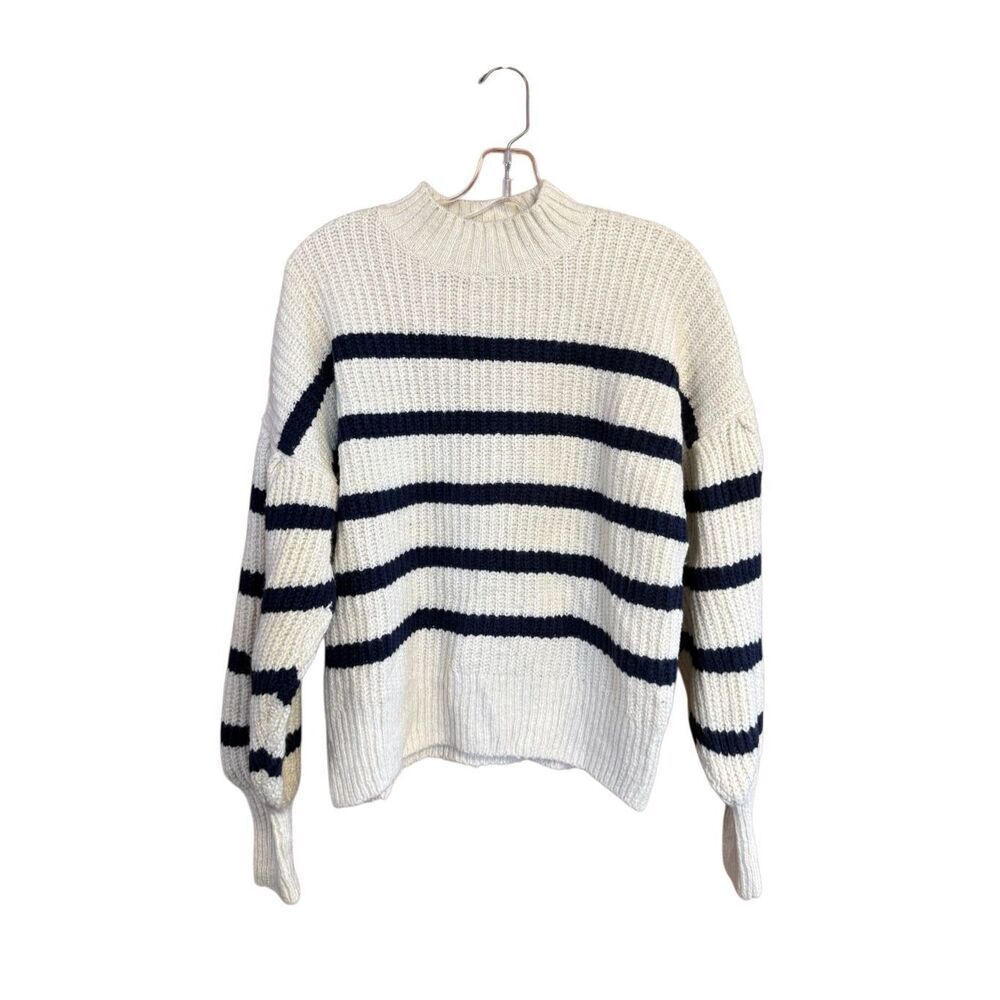 Old Navy Oversized Sweater Sz S Cream/Navy NWT
